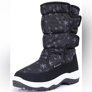 Black Snowflake Winter Boots